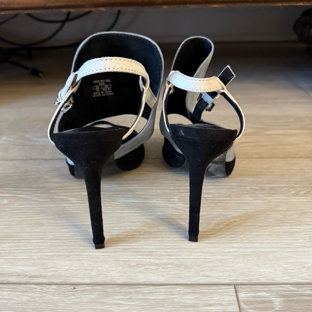 VIRAL SOLD OUT Zara Basic Black and Gray High Heel stiletto pumps leather block - Picture 8 of 10